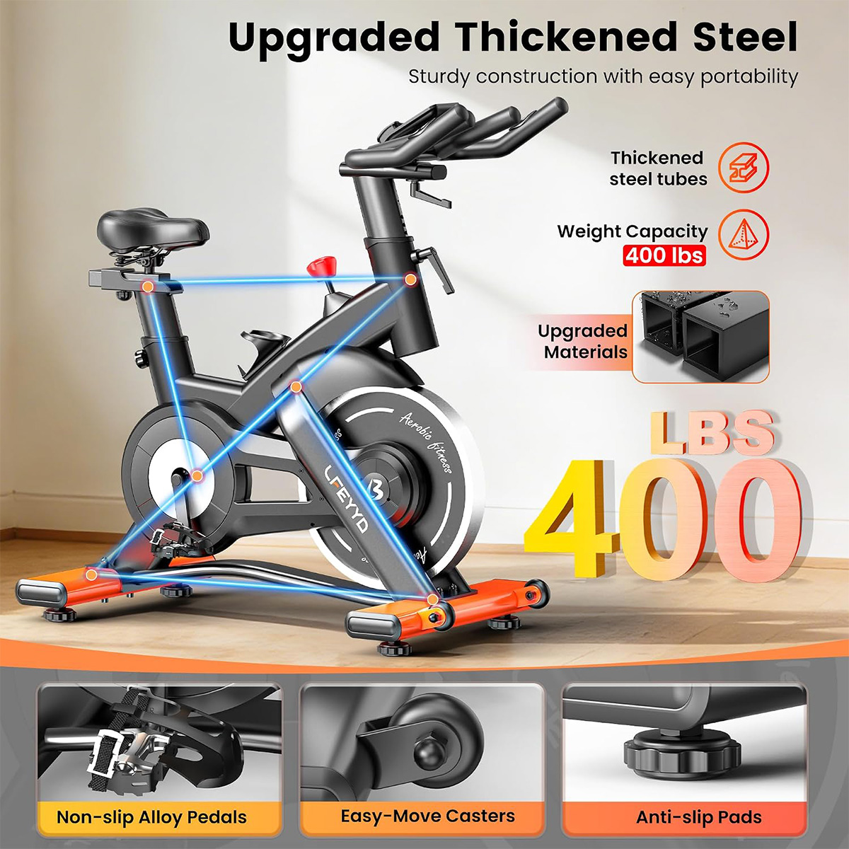 Pooboo hometrainer, magnetisch - Exercise Bike Magnetic Resistance recensie en prijs